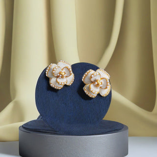 Pearl Camellia Earrings