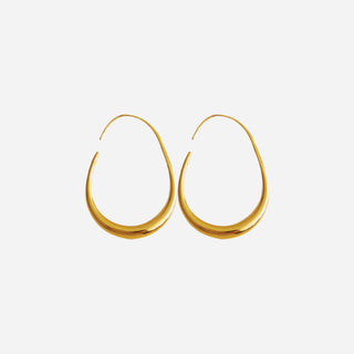 Minimalist Oval Ear Hoops (L)