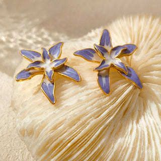 Gradient Purple Flower Earrings