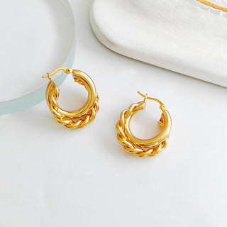 Spiral Duo Layer Earrings