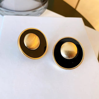 Golden Orbit Noir Earrings