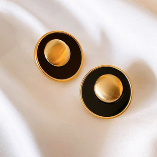 Golden Orbit Noir Earrings
