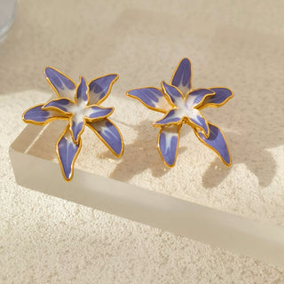 Gradient Purple Flower Earrings