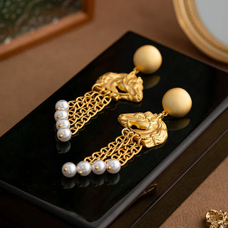 Equestrian Pearl Earrings