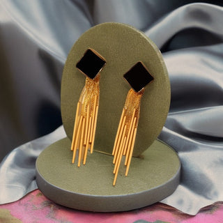 Noir Diamond Fringe Earrings