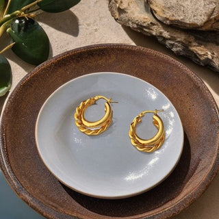 Spiral Duo Layer Earring